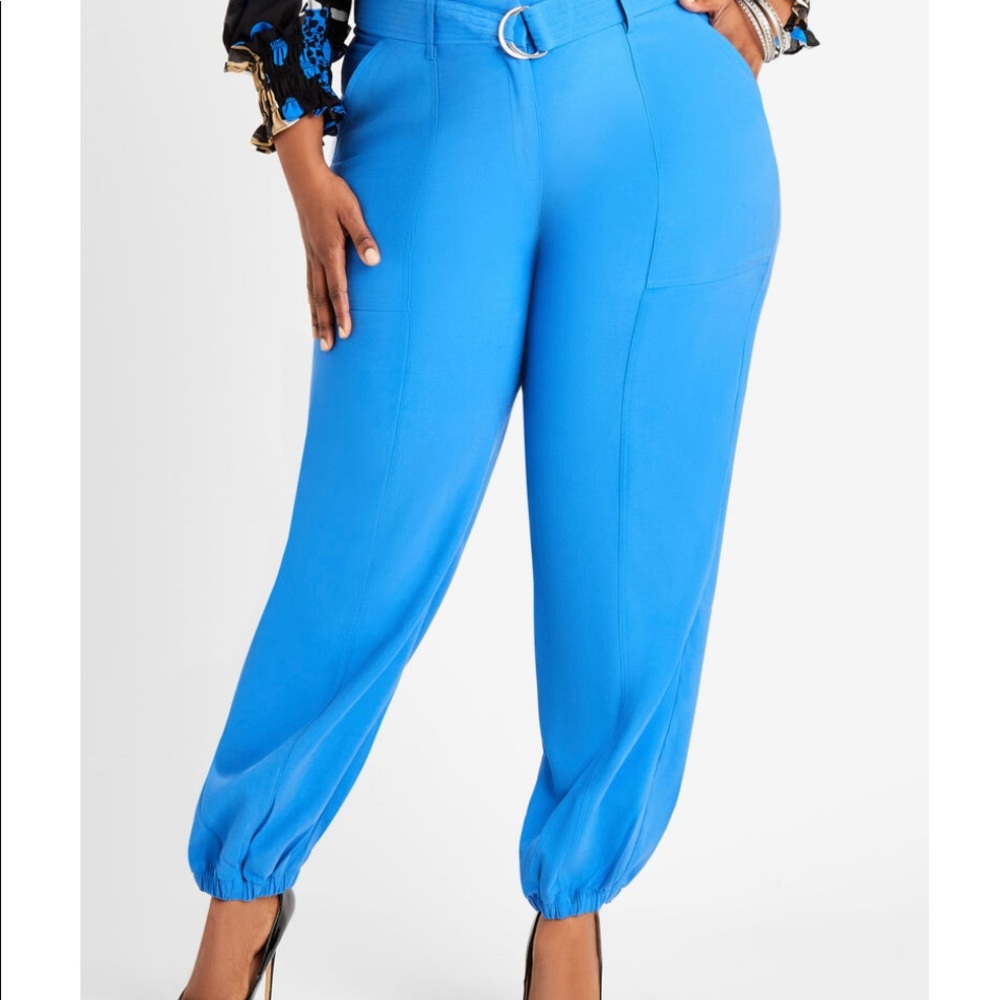 Belted Twill High Waist Jogger